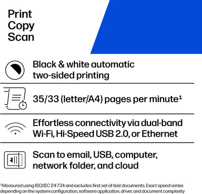 HP Laserjet Pro MFP 3101Sdw Wireless Black and White All-In-One Laser Printer, Office Printer, Duplex, Best-For-Small Teams (9D2X4F)