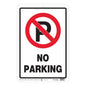 No Parking Sign, Plastic, 18" X 12", Red and Black
