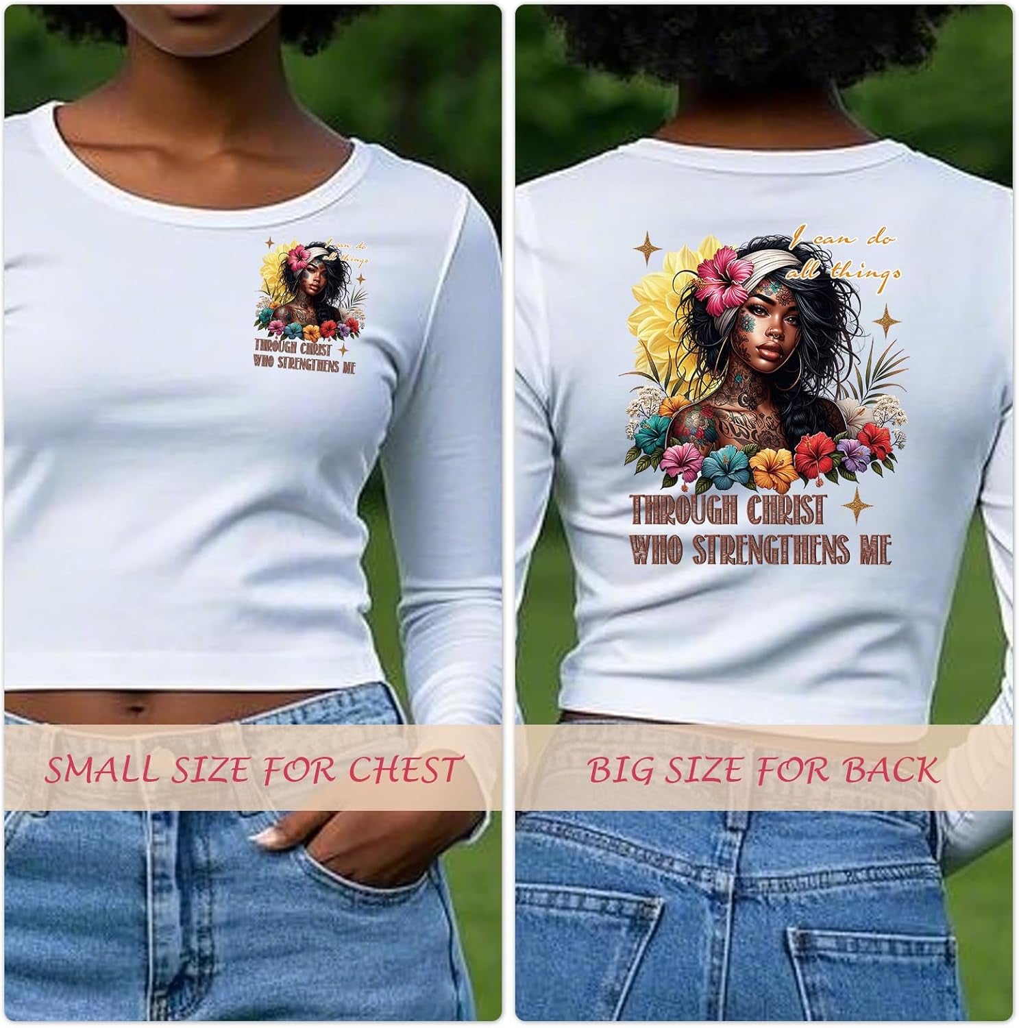 Dtf Transfers Ready to Press - 30Pcs Black Girls Iron on Transfers for Tshirts, Inspirational Quotes Iron on Decals Patches, African American Heat Transfer for DIY Clothes Jeans Bags Hats