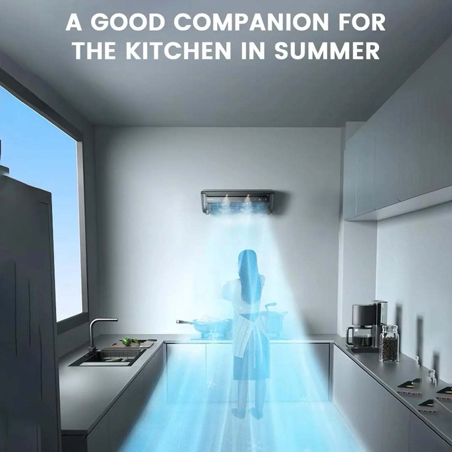 ITUCNT 10,000 Btu through the Wall Air Conditioner, 115V, Cools up to 440 Sq. Ft. for Bedroom, Living Room, Apartment, with Remote, Wall AC Unit, White