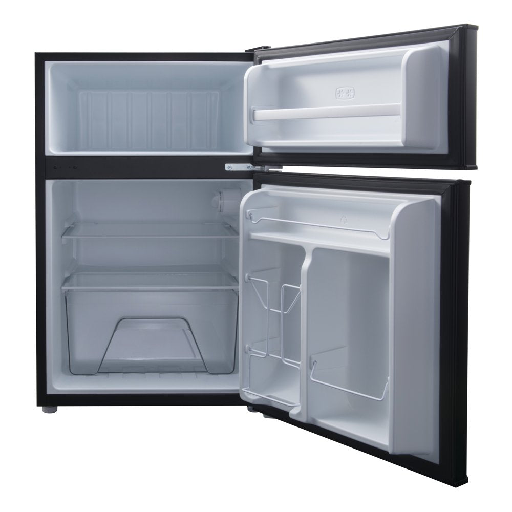 3.1 Cu Ft Two Door Mini Fridge, Black, New