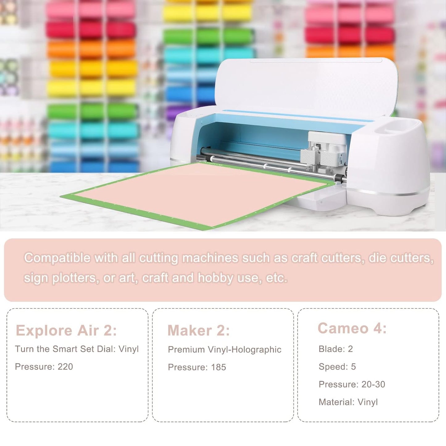 001 Vinyl Glossy Permanent Vinyl Adhesive Vinyl Roll for Cutters, Signs, Scrapbooking, Craft, Die Cutters 12" X 20Ft, Glossy Pastel Pink