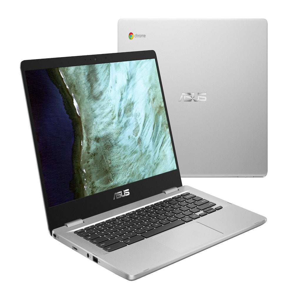 C423 Chromebook, 14" Intel Celeron N3350, 4GB RAM, 64GB Emmc, Chrome OS, Silver Metal, C423NA-WB04