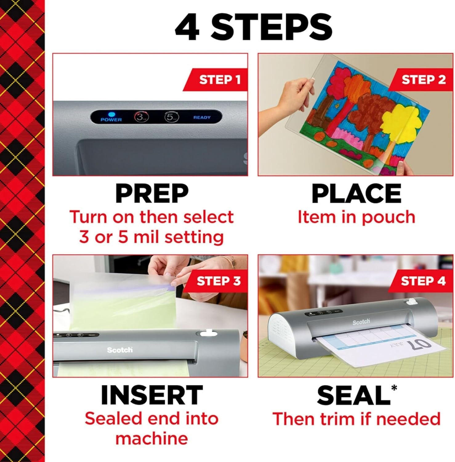 Scotch PRO Thermal Laminator and Pouch Bundle, 2 Roller System, Never Jam Technology Automatically Prevents Misfed Items (TL906) with 100-Pack Scotch Thermal Laminating Pouches