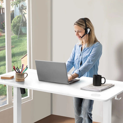 Electric Standing Desk, 40''X24'' Height Adjustable Desk, Home Office Desk with Electric Lift, Sit Stand Desk Workstation for Home Office, White
