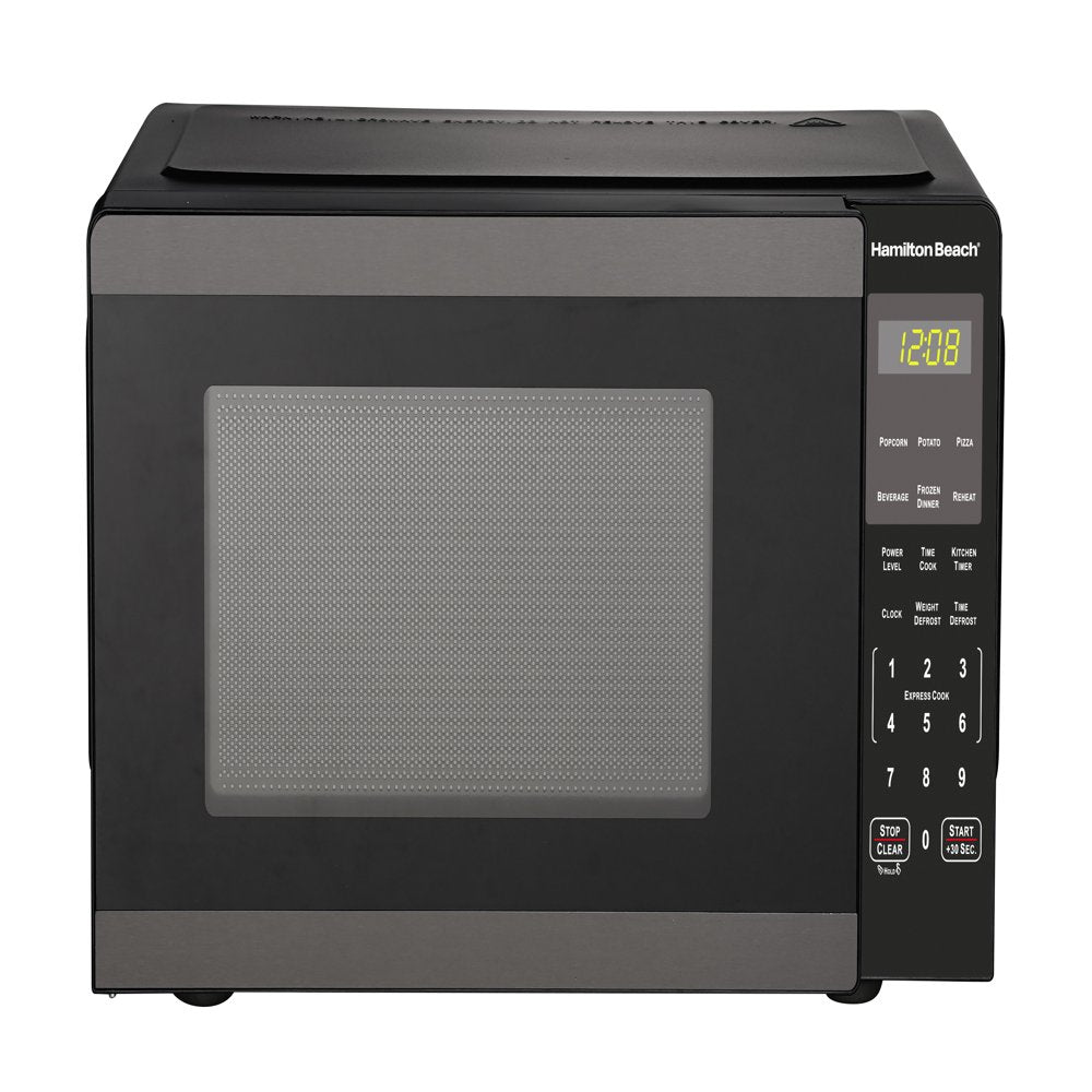 0.9 Cu. Ft. Countertop Microwave Oven, 900 Watts, Black Stainless Steel, New