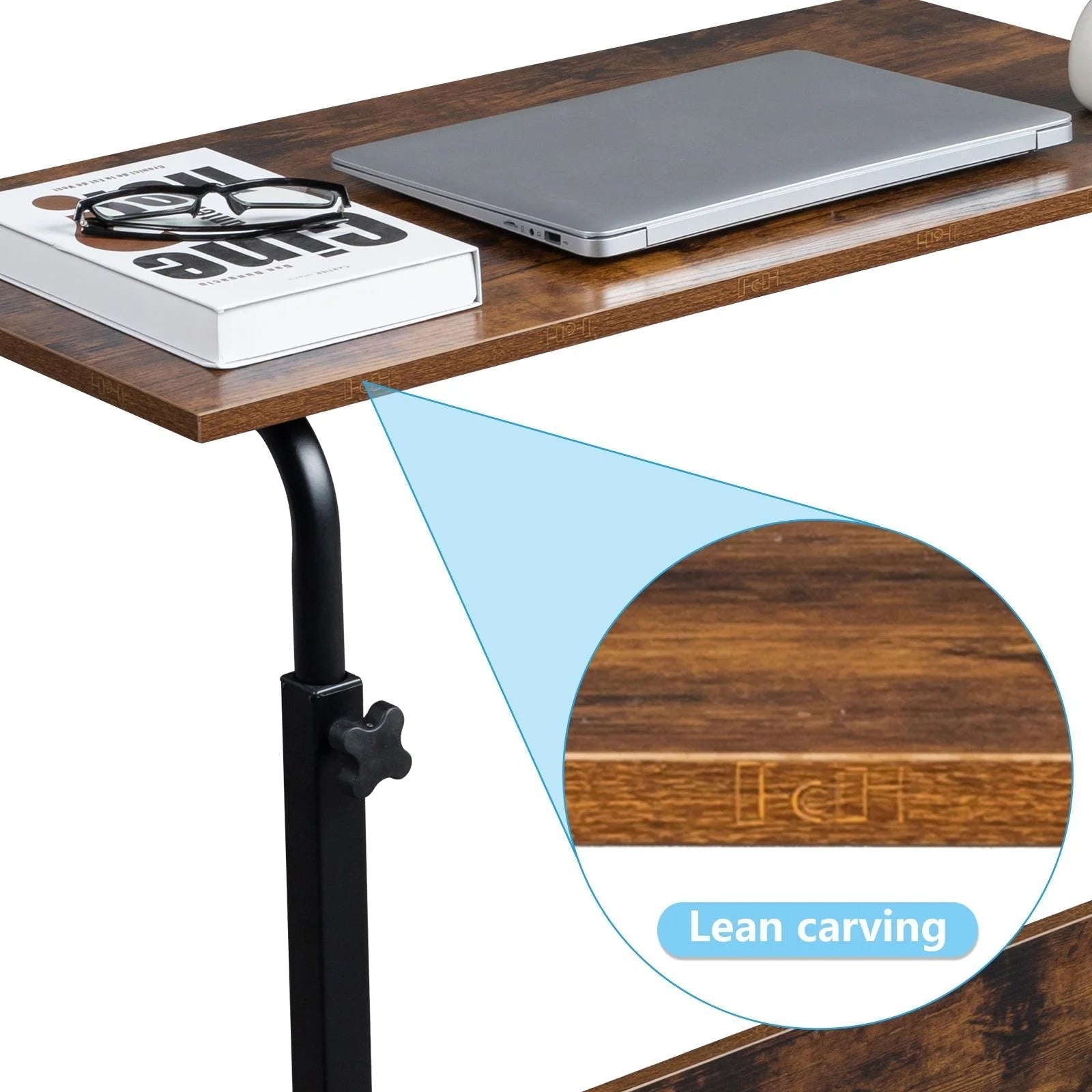 Side Table Rolling Computer Desk Stand Coffee Sofa End Cart Laptop PC Tray Home