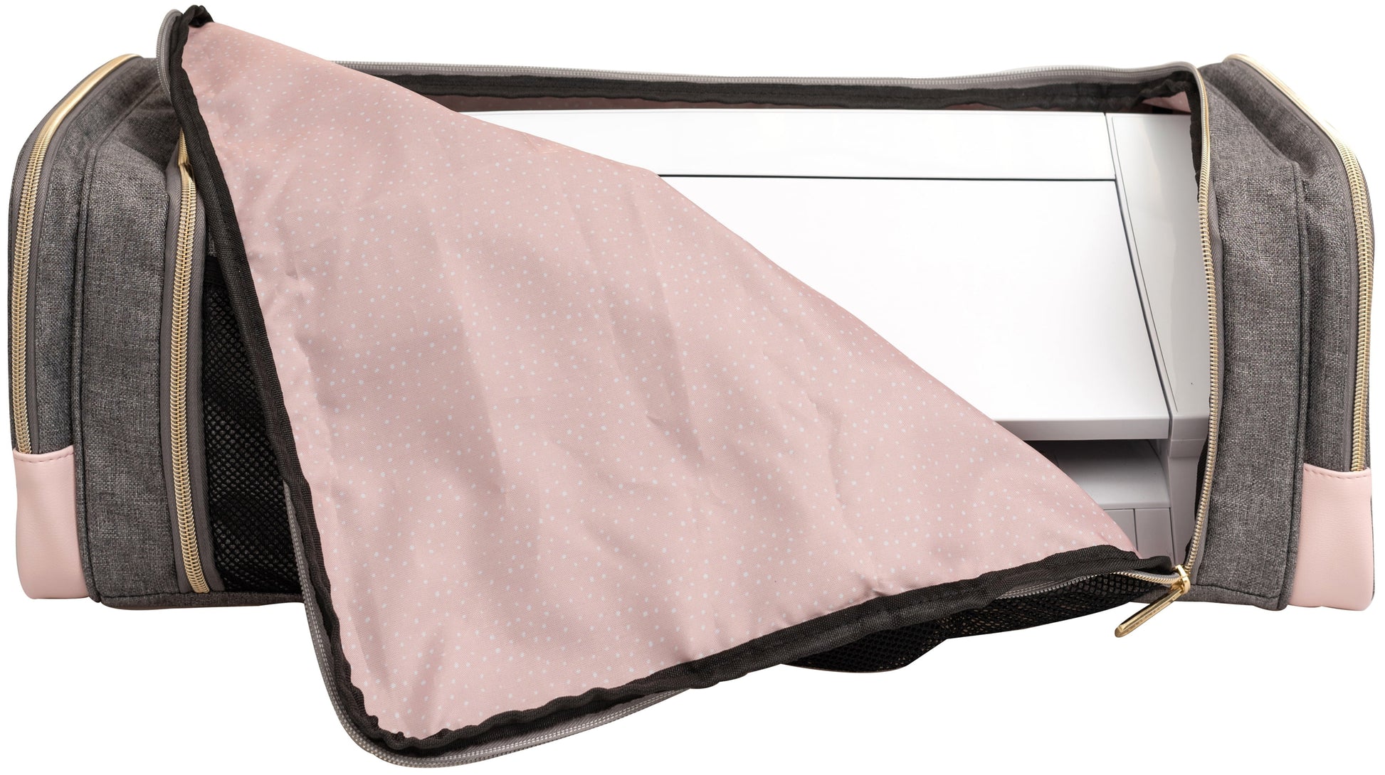 We R Crafter'S Machine Tote-Pink & Grey