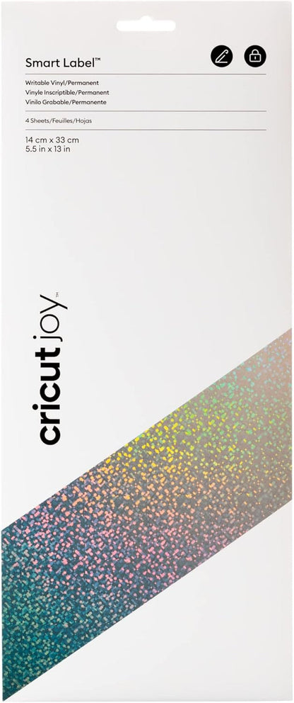 Cricut Joy Smart Label Writable Vinyl - Permanent, Silver Holographic
