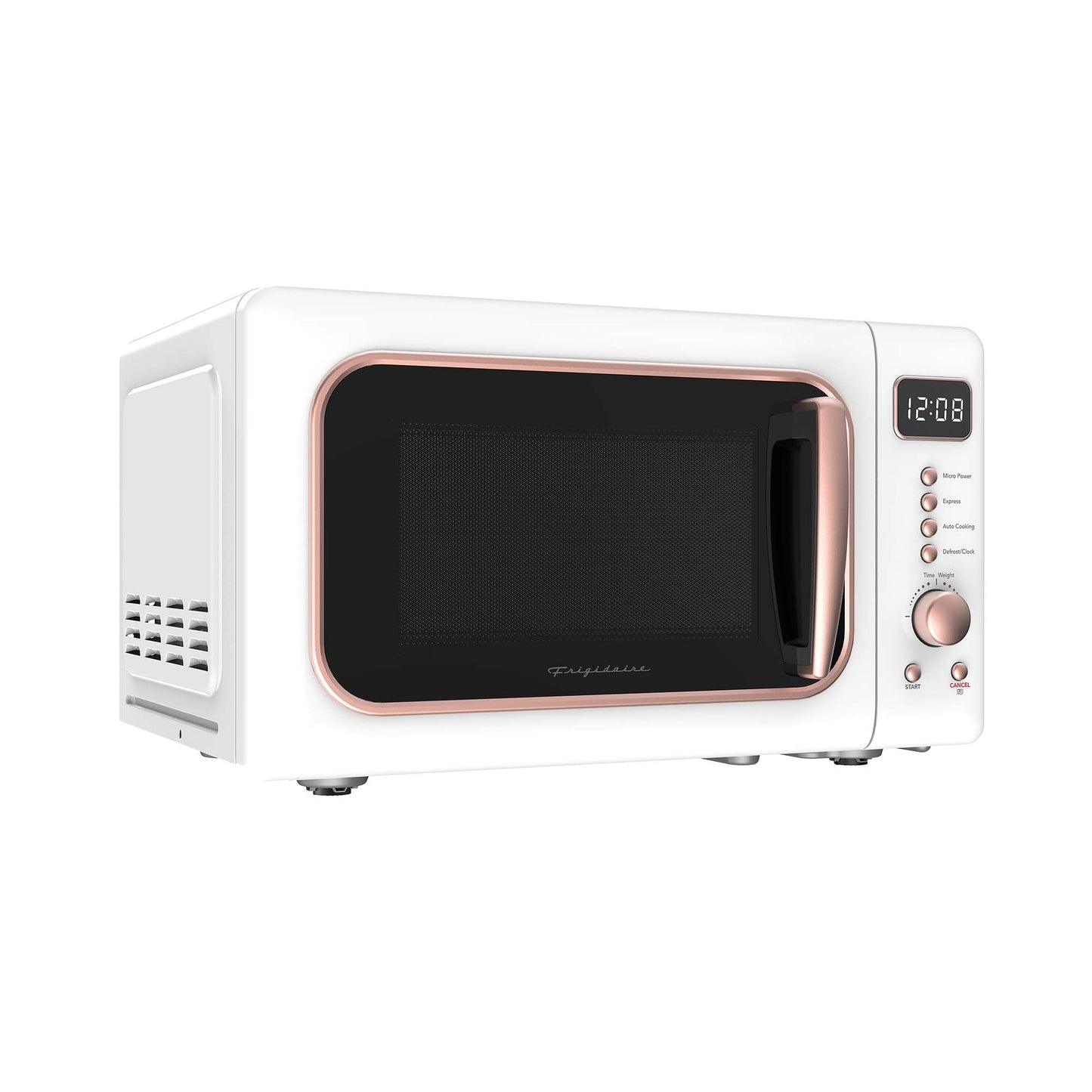 0.7 Cu. Ft. Retro Countertop Microwave Oven, White and Rose Gold