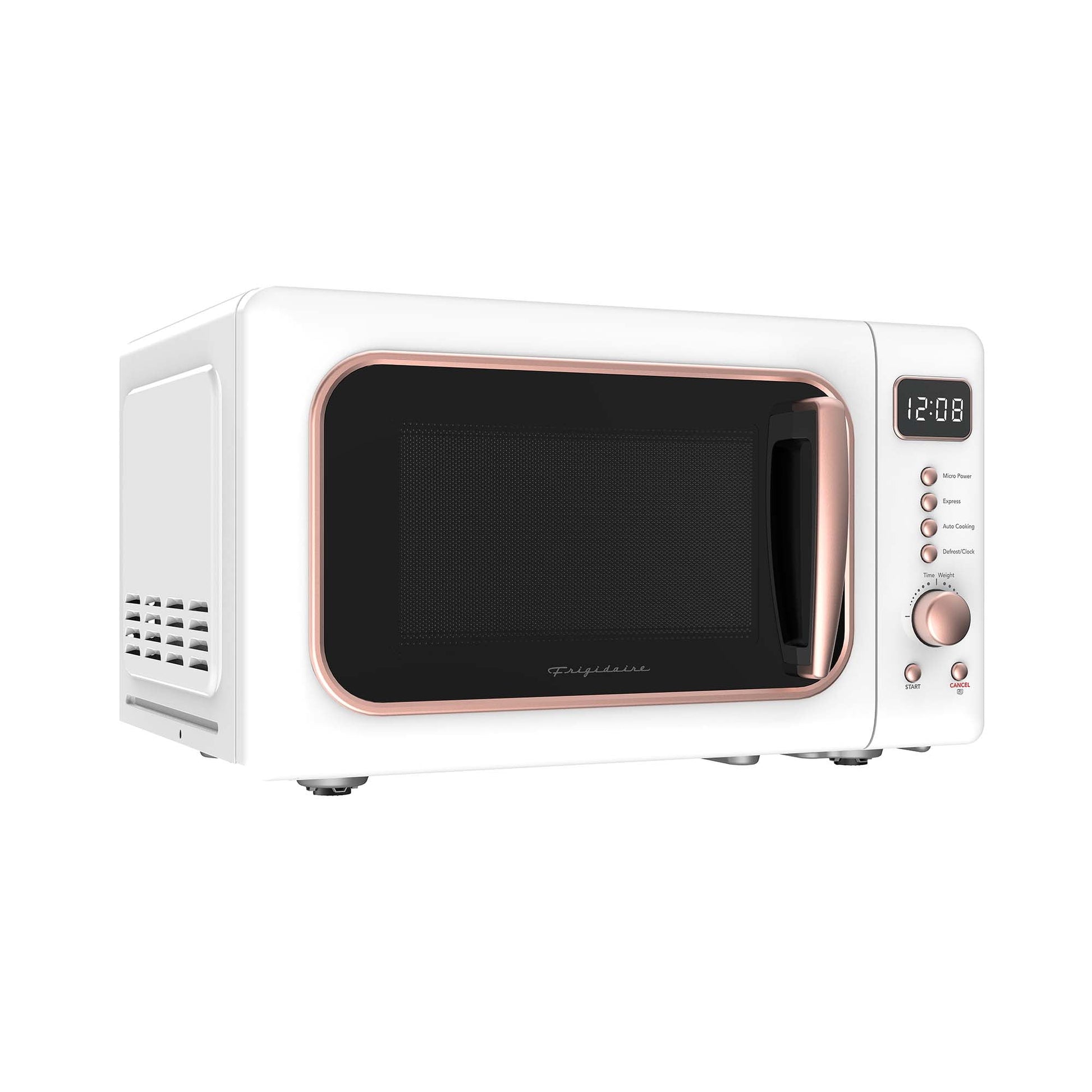 0.7 Cu. Ft. Retro Countertop Microwave Oven, White and Rose Gold