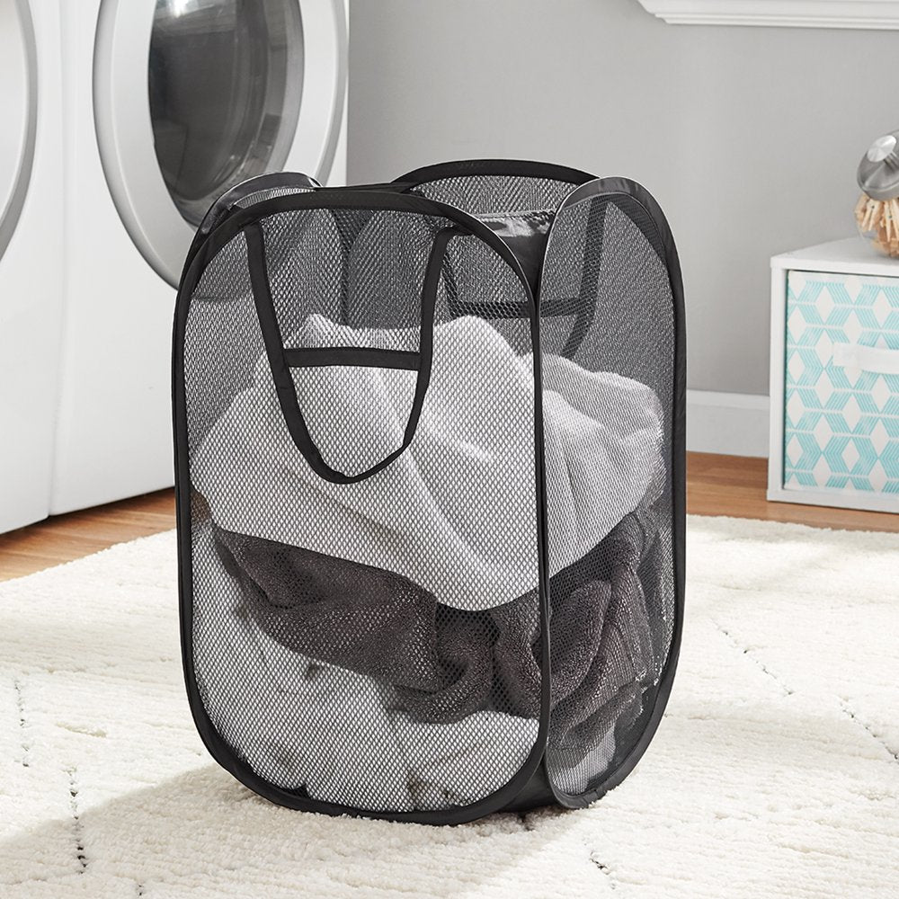 Pop up Spiral Laundry Hamper, Rich Black