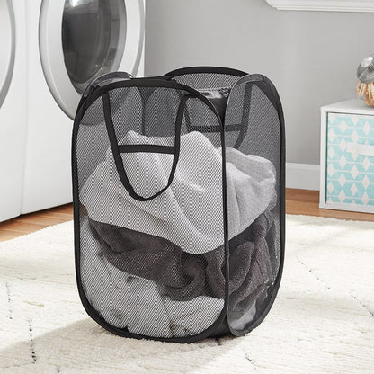 Pop up Spiral Laundry Hamper, Rich Black