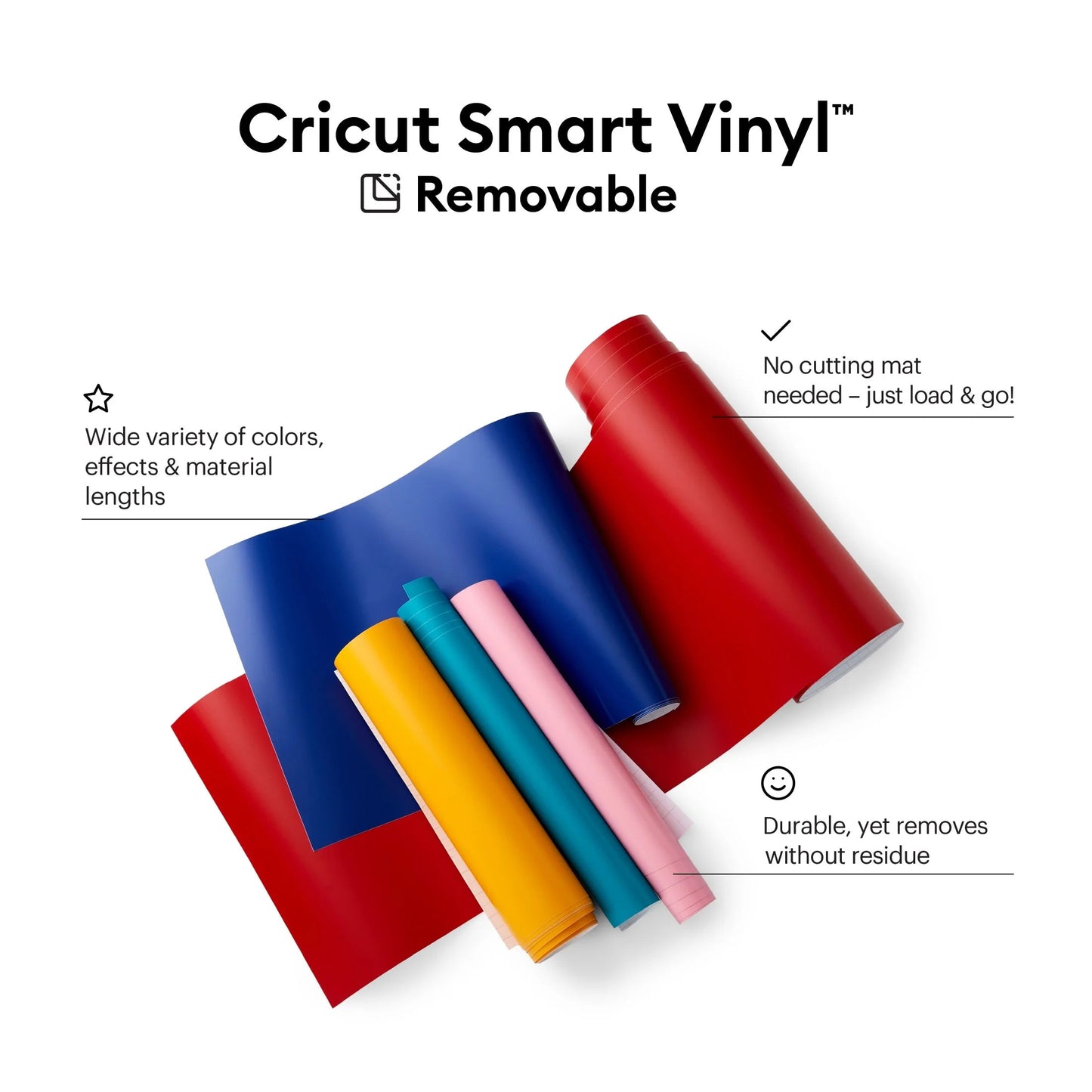Cricut Smart Vinyl Removable (3 Ft), Black, 13" X 36" Roll