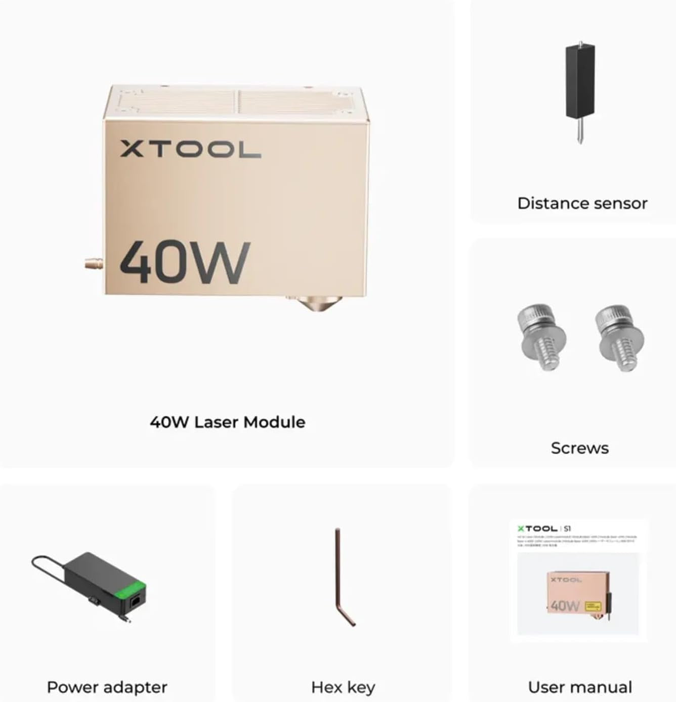 Xtool S1 40W Laser Module for Xtool S1 Laser Engraver, Laser Module Laser Output 40W (40000Mw), High Power Cutting Efficiency, 18Mm Wood, One-Pass Cut