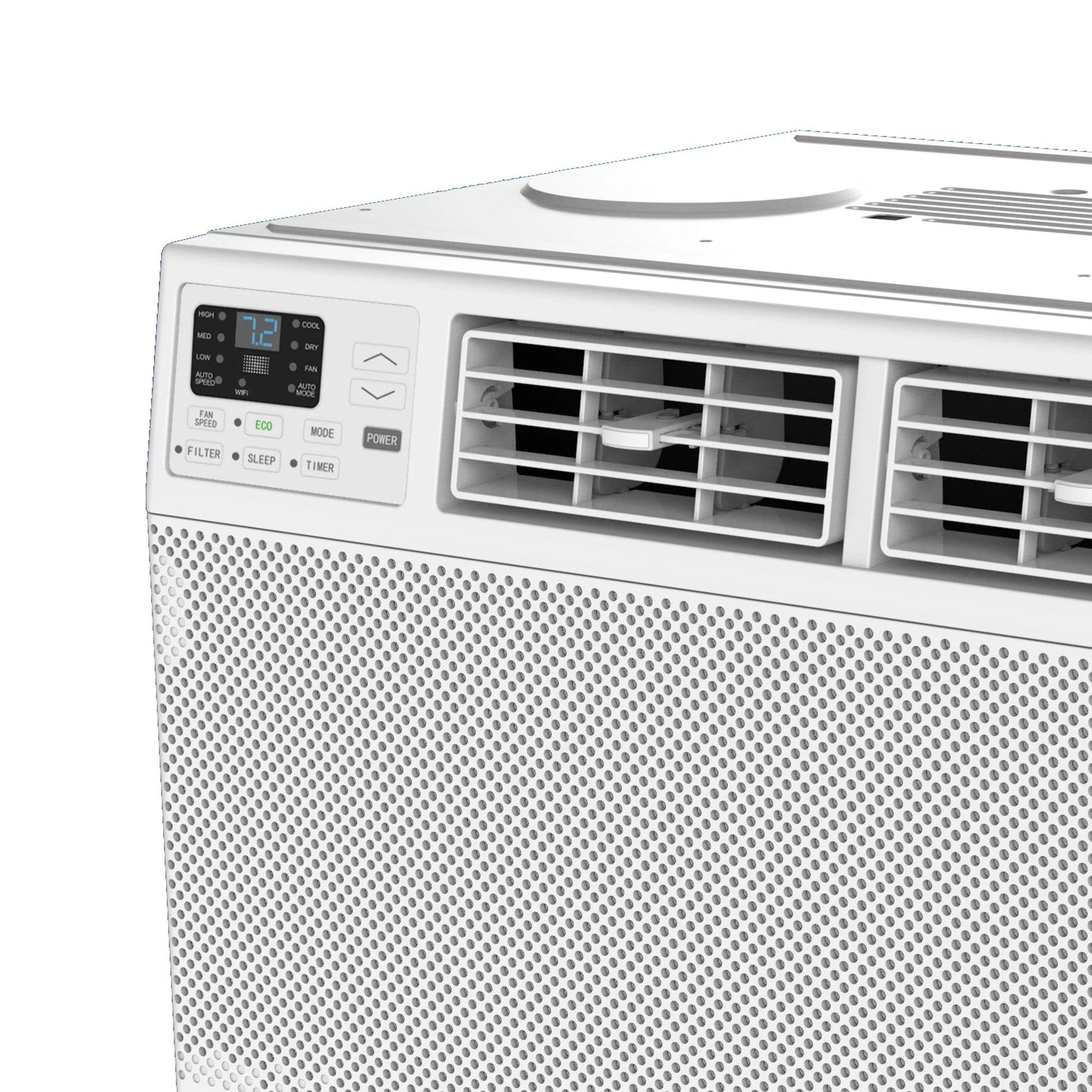 12,000 BTU 550 Sq. Ft. Smart Window Air Conditioner with Fan & Dehumidifier, White