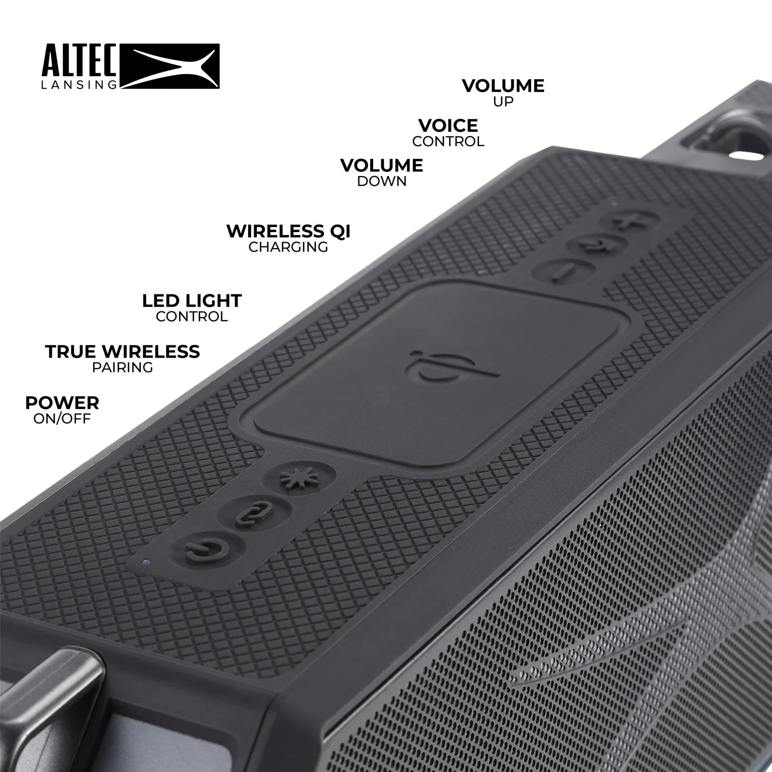 Hydrashock 2.0 Everythingproof™ Bluetooth Speaker, 20H Playtime, Hyperedge LED, Qi Wireless Charging, IP67 Waterproof, Party Sync, USB-C Fast Charge