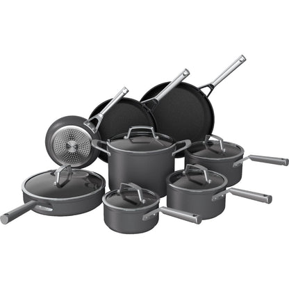 C39600 Foodi Neverstick Premium Hard-Anodized 13-Pieces Cookware Set, Slate Grey