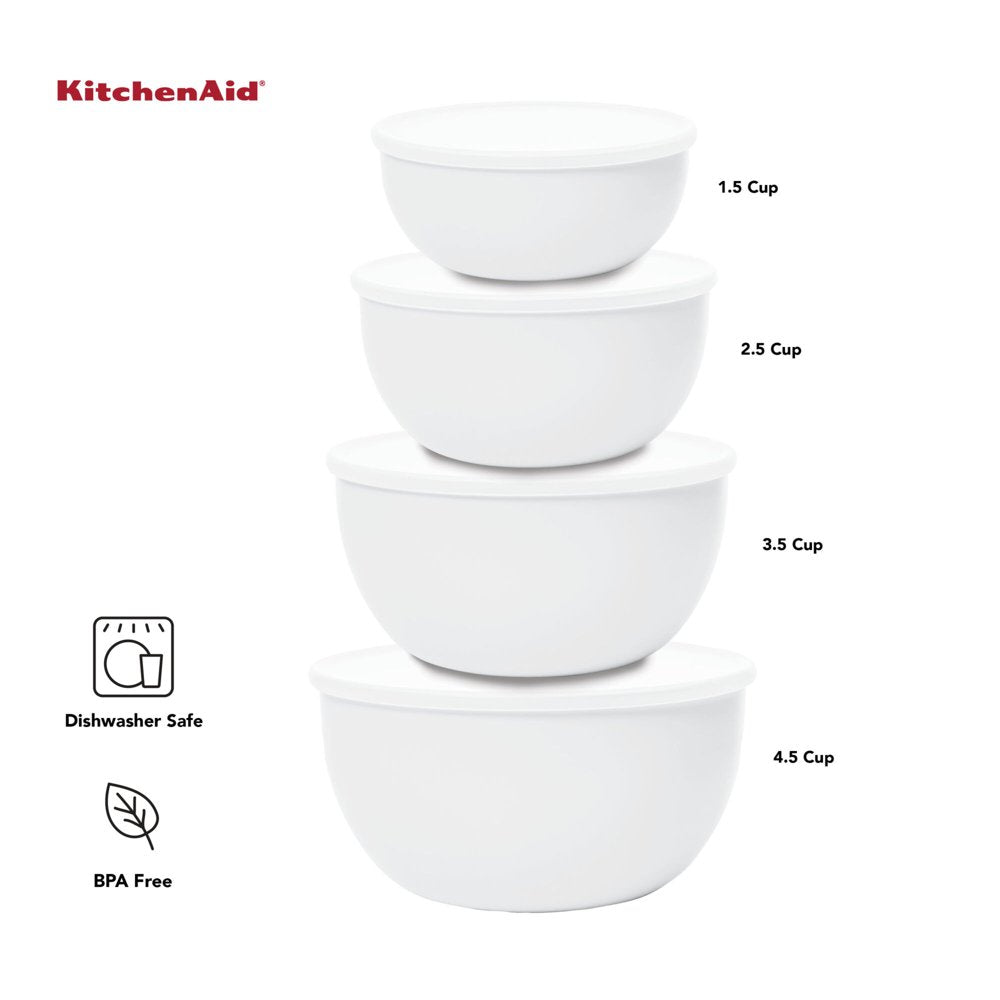 21-Piece Plastic with Non-Skid Bottom Mixing Bowl and Measuring Set White