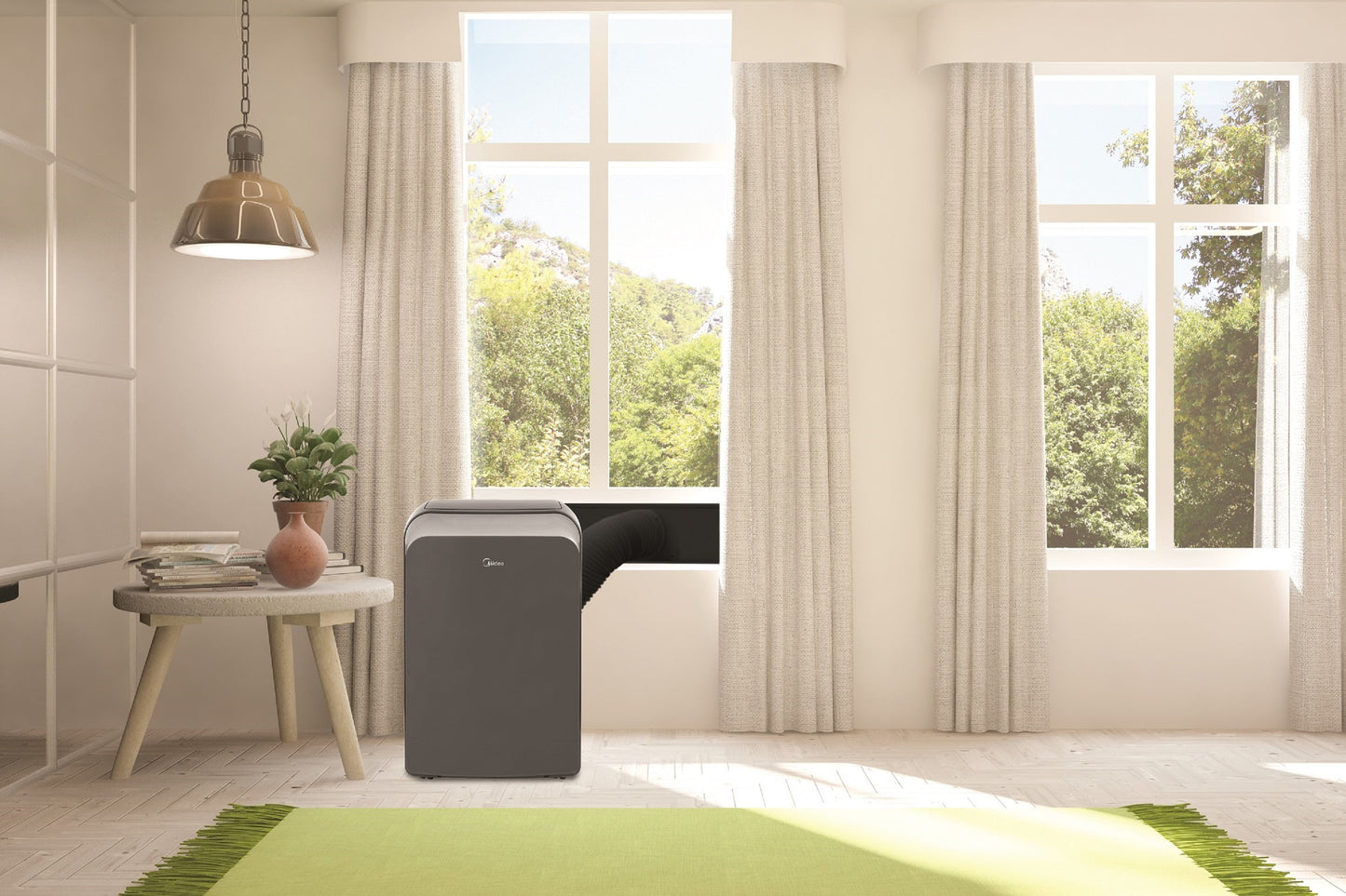 8,000 BTU Portable Air Conditioner, 3-In-1 Dehumidifier, Fan, Cool, Comfortsense Remote, Wi-Fi and Alexa, Gray