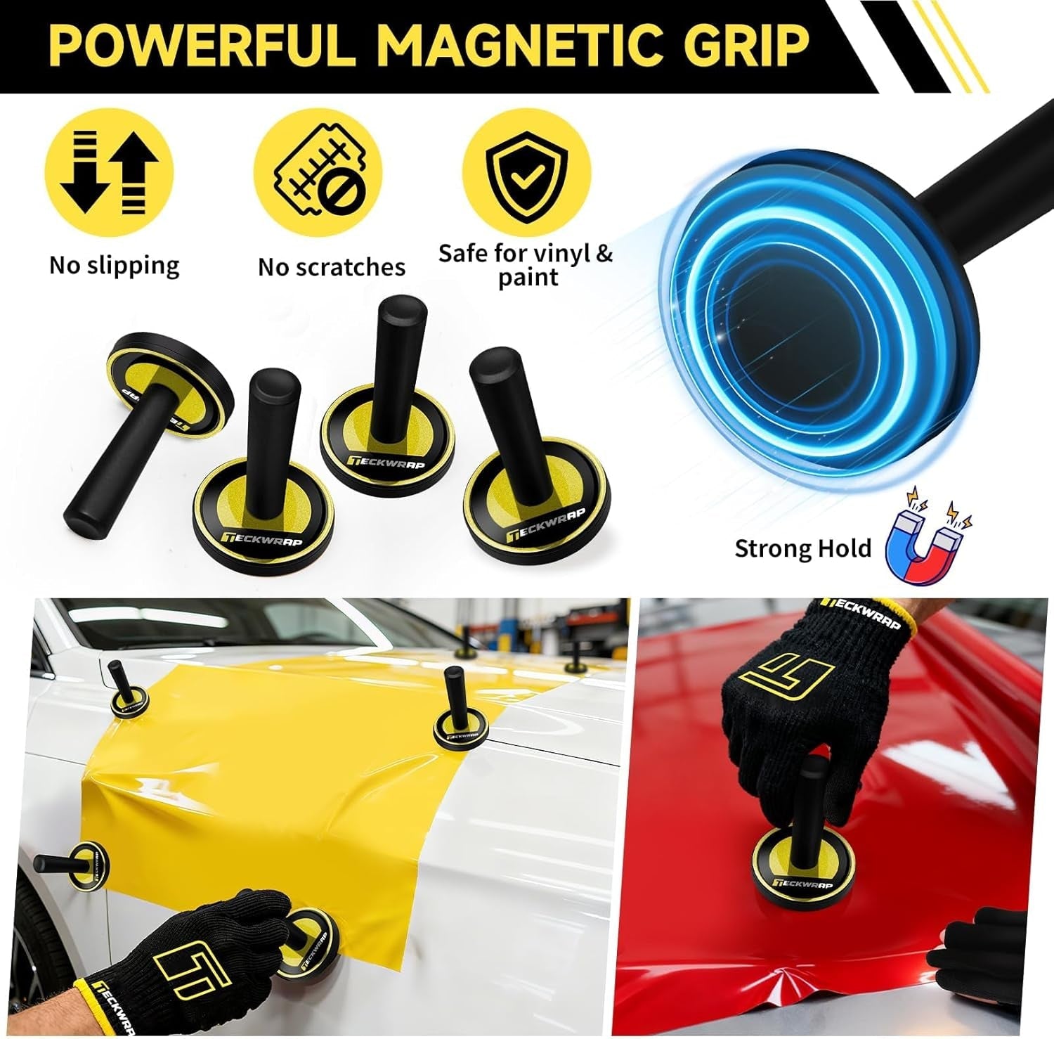 22PCS Vinyl Wrap Tool Kit for Car – Squeegee Set, Knife, Safety Cutter, Anti-Cut Gloves, Magnets & Tool Pouch for Vehicle Wrapping