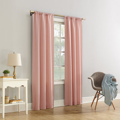 Textured Solid Curtain Single Panel, 38" X 63", Blush