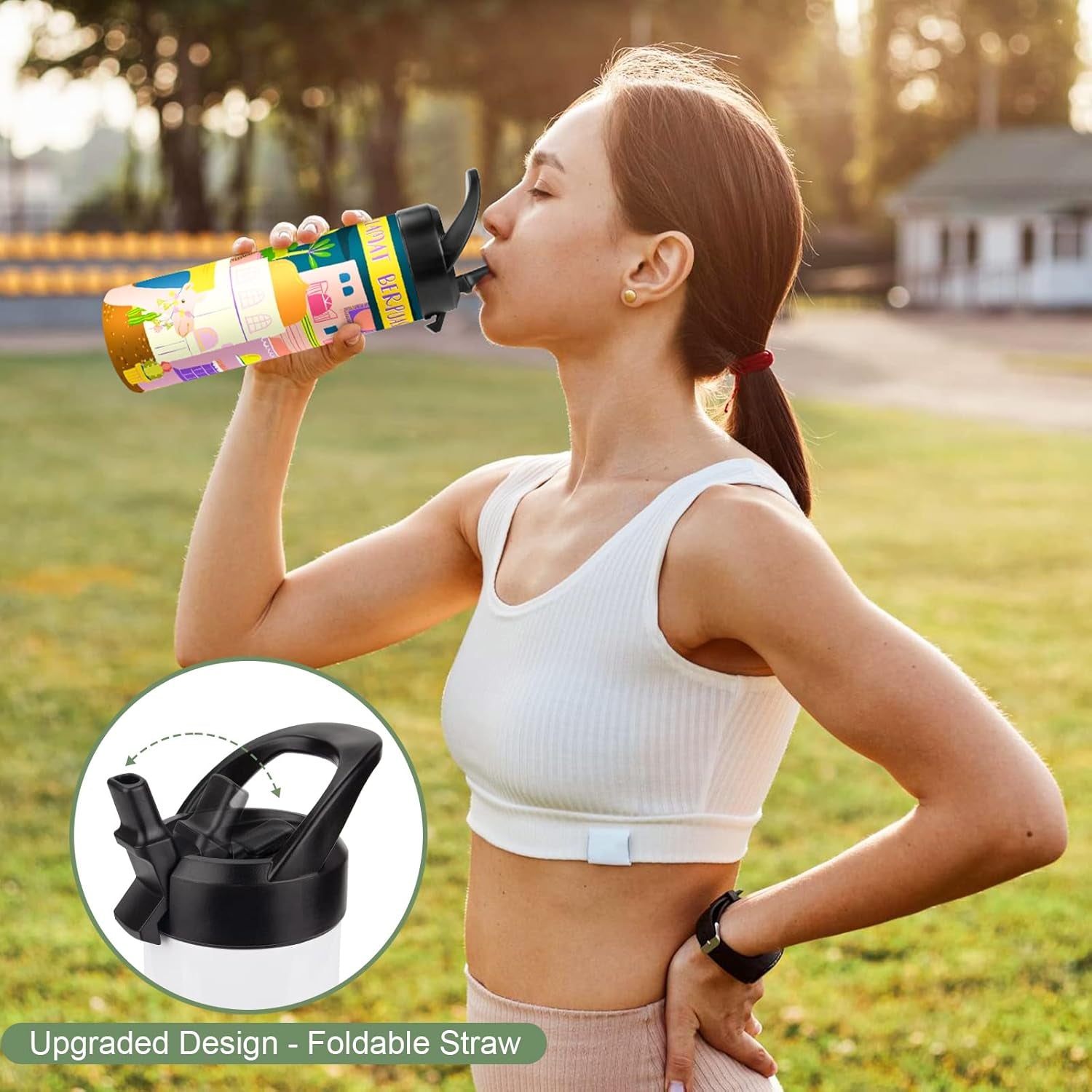 8 Pack 20Oz Sublimation Tumbler Set Triple-Insulated Stainless Steel Sports Water Bottle with Straw Lid Blank Sublimation Cup with DIY Stickers, Shrink Wrap, Rubber Base, Heat Tape for Heat Transfer