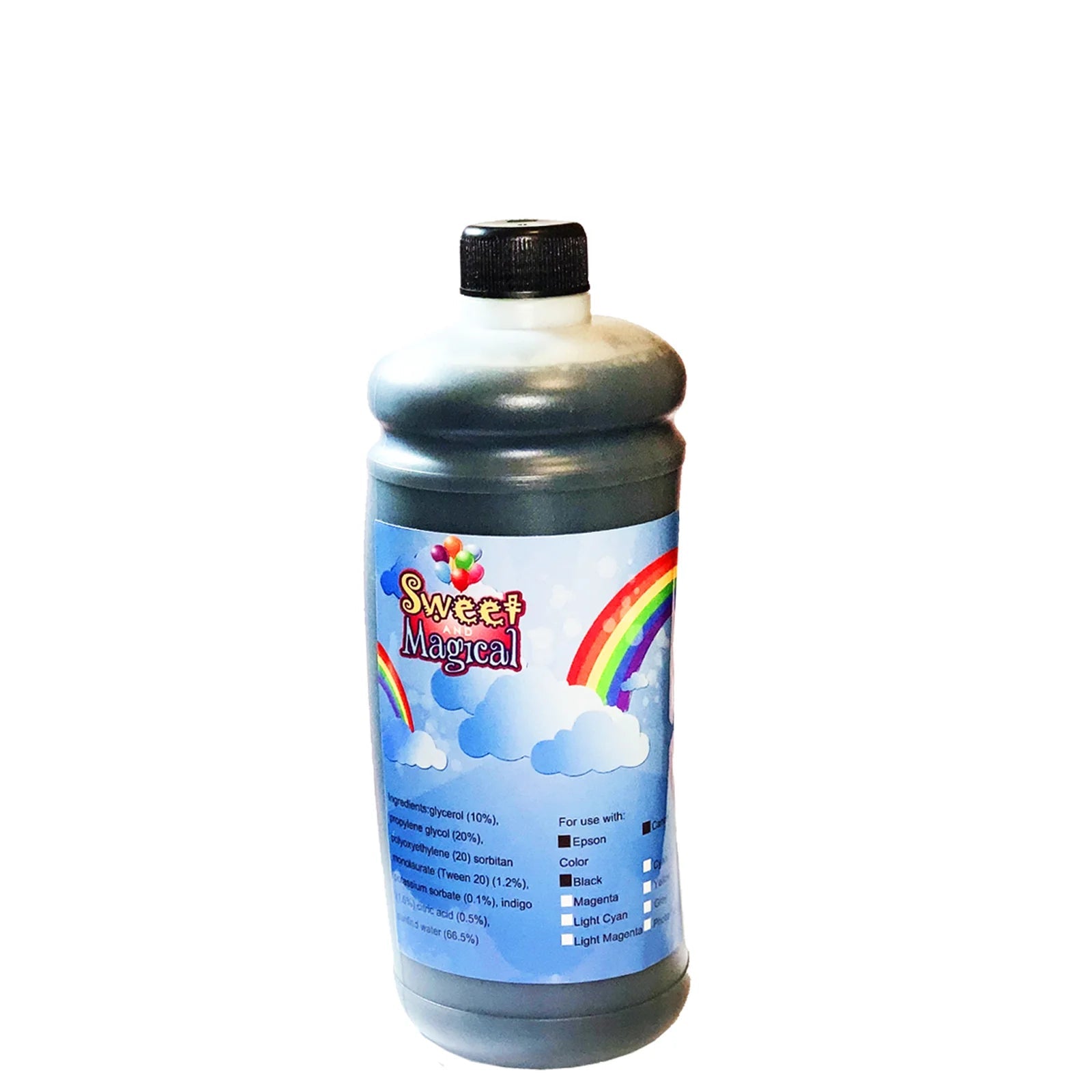 Edible Ink Refill Bottle, 500Ml or 16.9OZ (BLACK)