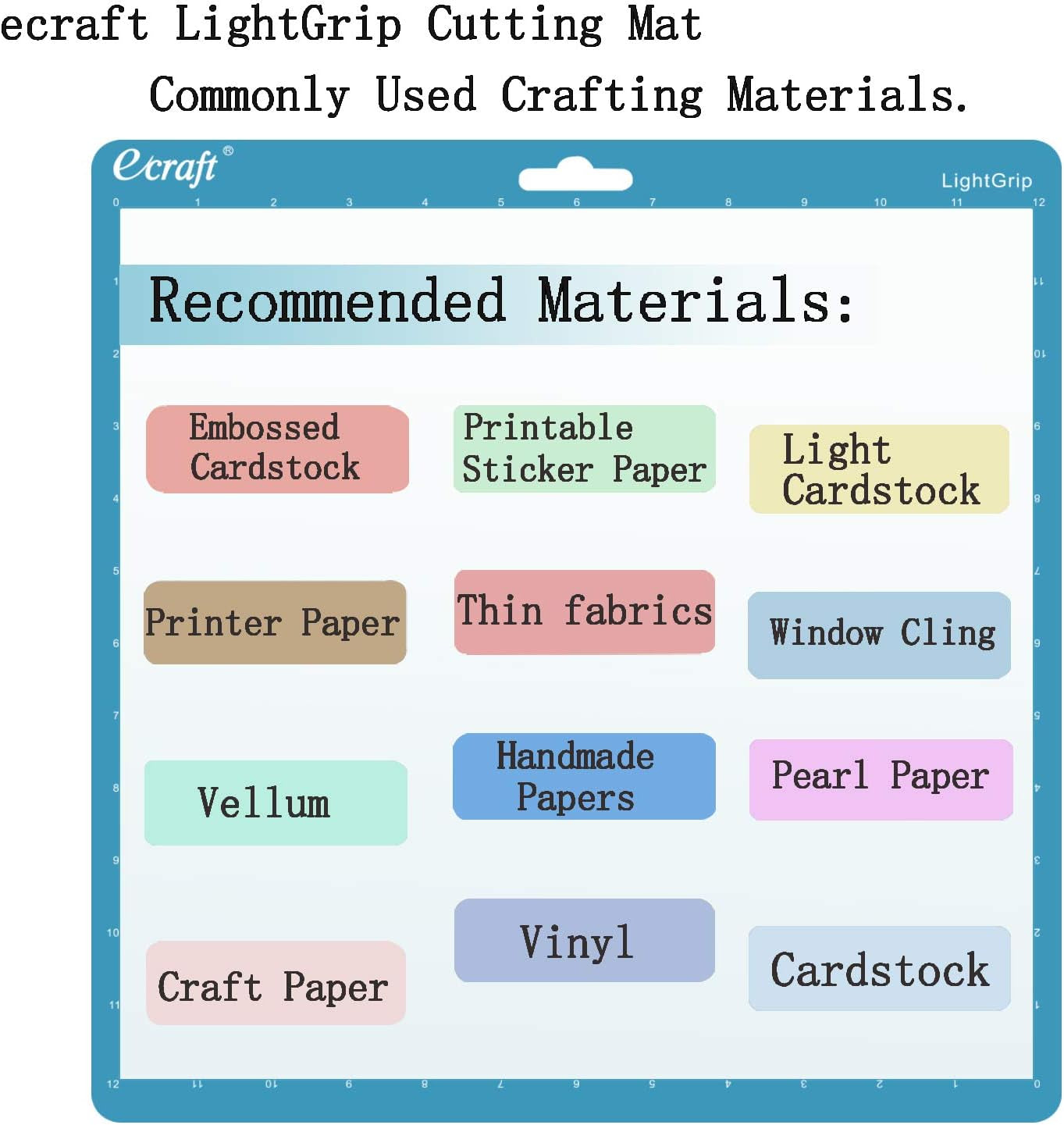 Ecraft Cutting Mat for Silhouette Cameo 5/4/3/2/1: 12X12Inch Include One Stronggrip&Three Standardgrip&One Lightgrip Cutting Mat Perfect for Silhouette Cameo Replacement for Crafts、Sewing and All Arts