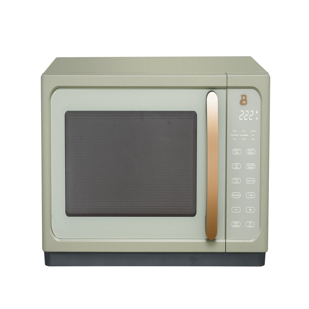 1.1 Cu Ft 1000 Watt, Sensor Microwave Oven, Sage Green by Drew Barrymore, New