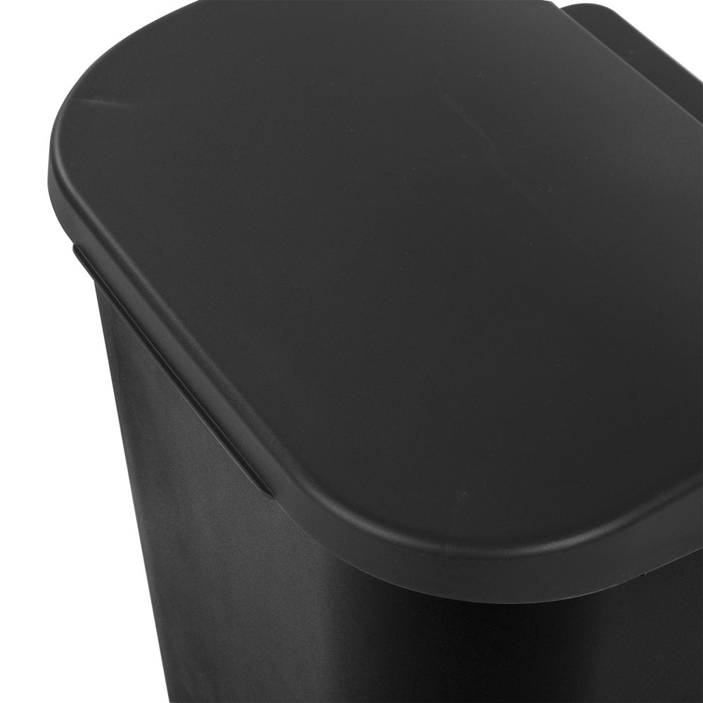 11.3 Gal. Lift Top Wastebasket Plastic, Black