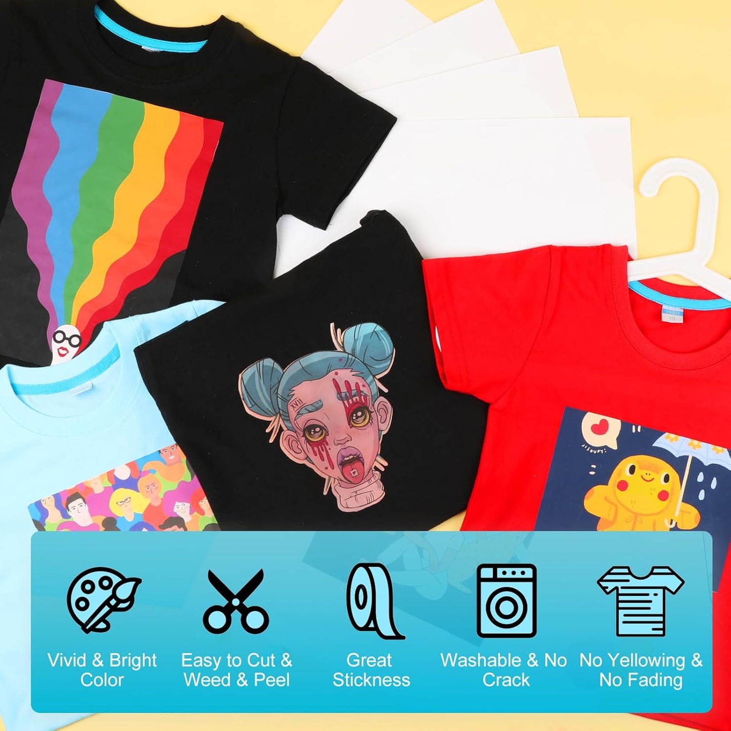 Sublimation HTV for Dark Fabric/Light Fabric 30 Pack - 12 * 10'' Matte Sublimation Vinyl - Sublimation Blanks for Sublimation Shirts/Hat/Pillow/Bag