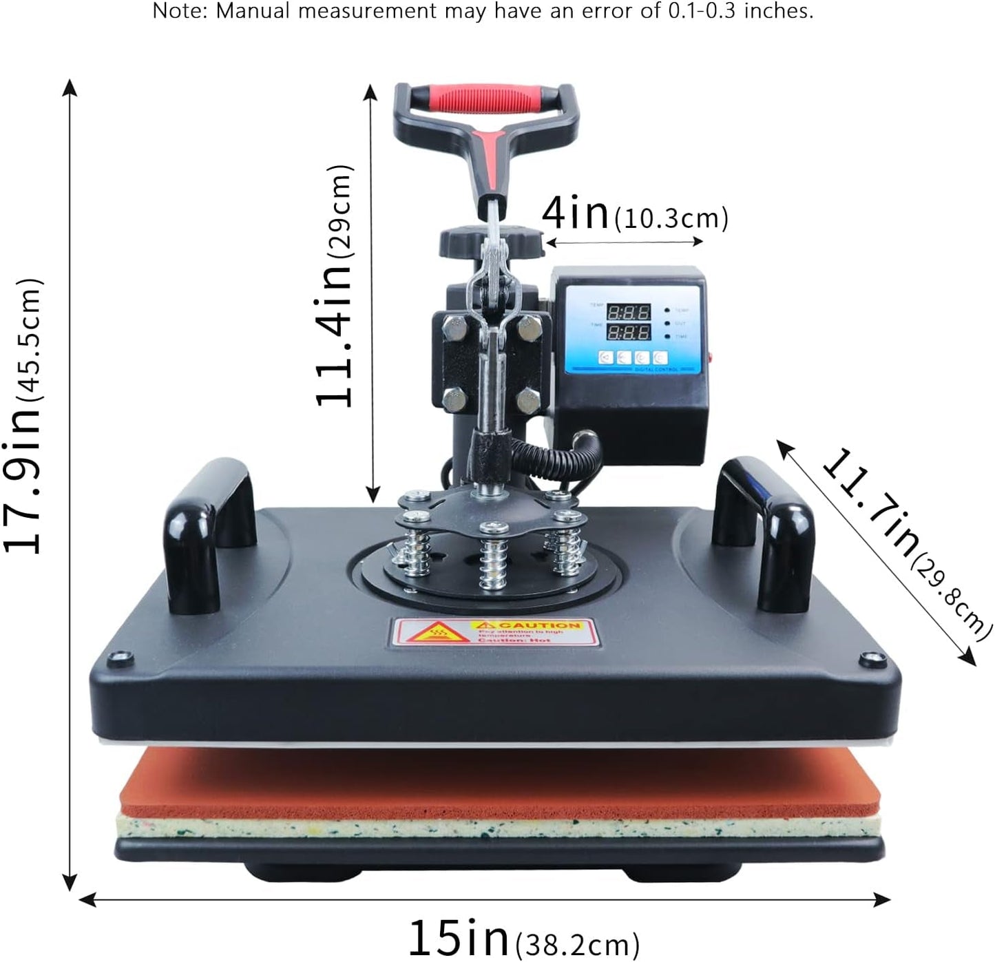 Heat Press Machine 12 X 15 Inch 8 in 1 Heat Press Sublimation Machine 360°Rotation Away Shirt Printing Machine Heating Multifunction Heat Press Transfer Machine for DIY T-Shirts Cap Mugs