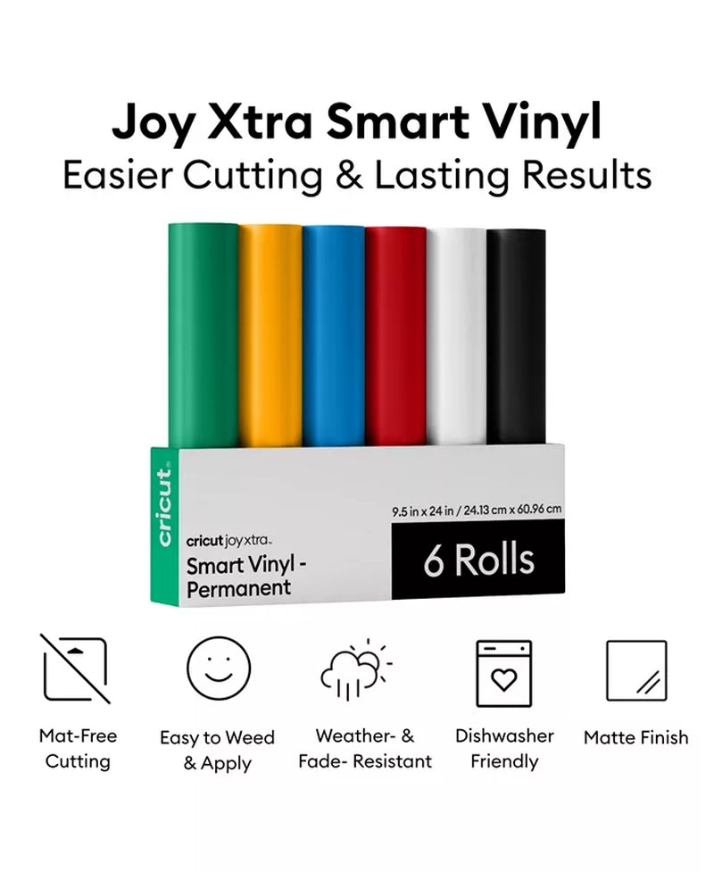 Joy Xtra Die-Cutting Machine with Smart Vinyl Sampler Packs, Transfer Tape and Tool Set Bundle