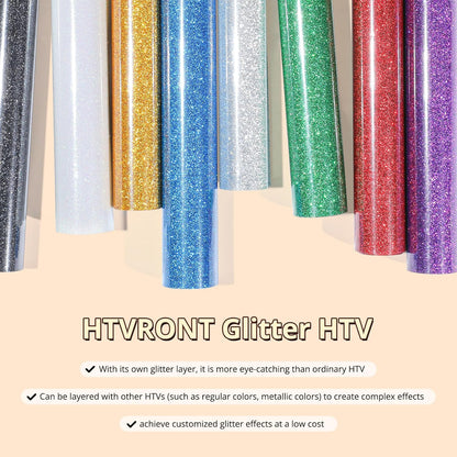 Royal Blue Glitter HTV Vinyl- 10” X 5Ft Royal Blue Glitter Iron on Vinyl for All Cutting Machine, Glitter Heat Transfer Vinyl Roll for T Shirts - Easy to Cut & Weed for Heat Vinyl Design