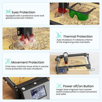 LONGER Laser Engraver Ray5 5W Higher Accuracy DIY Laser Engraving Machine with 3.5" Touch Screen,Offline Usage Laser Cutter,400X400Mm,0.08Mm Laser Spot, CNC Laser Cutter for Wood Metal Acrylic Glass