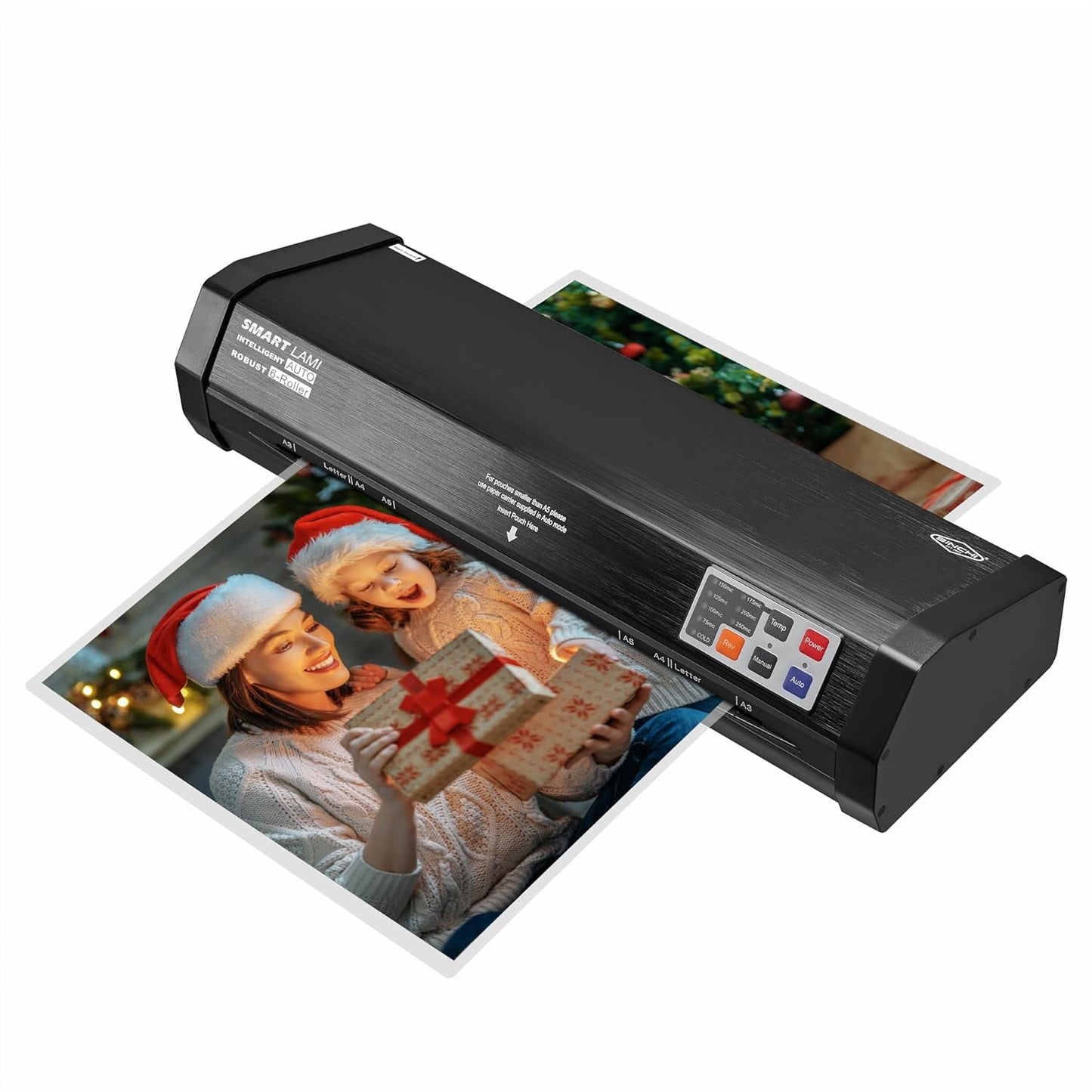 SINCHI 6-Roller Auto Sense Laminator, 13-Inch 3–10 Mil Thermal Machine, 50-Second Warm-Up, 47 In/Min, Never-Jam Heavy Duty, Office & School, 11×17"