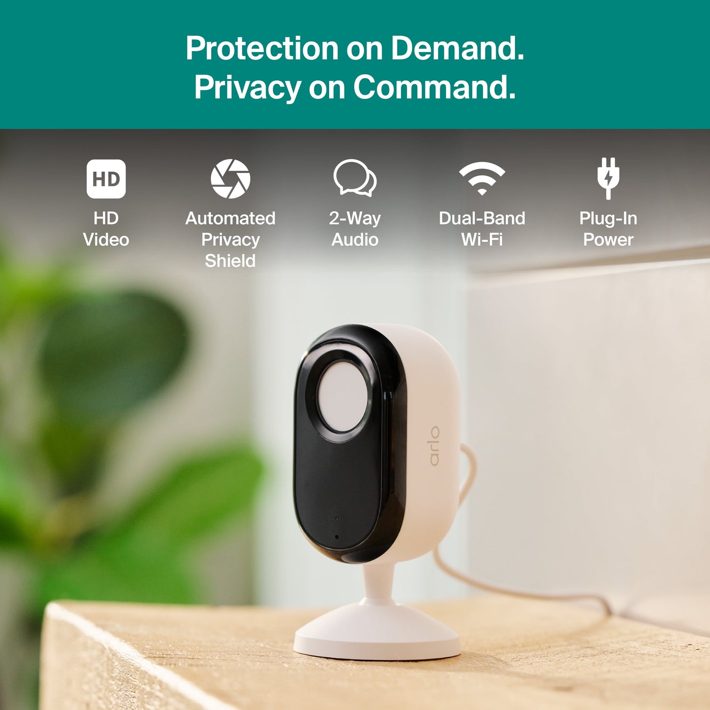Essential Indoor Security Camera (3Rd Gen, 2025 Release) - HD Video, Wired Plug-In Power, Automated Privacy Shield