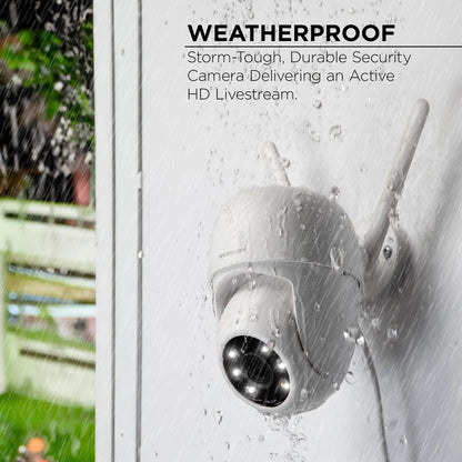 Outdoor Camera 1080P - Auto-Follow PTZ Security Cam, White (1-Pack)