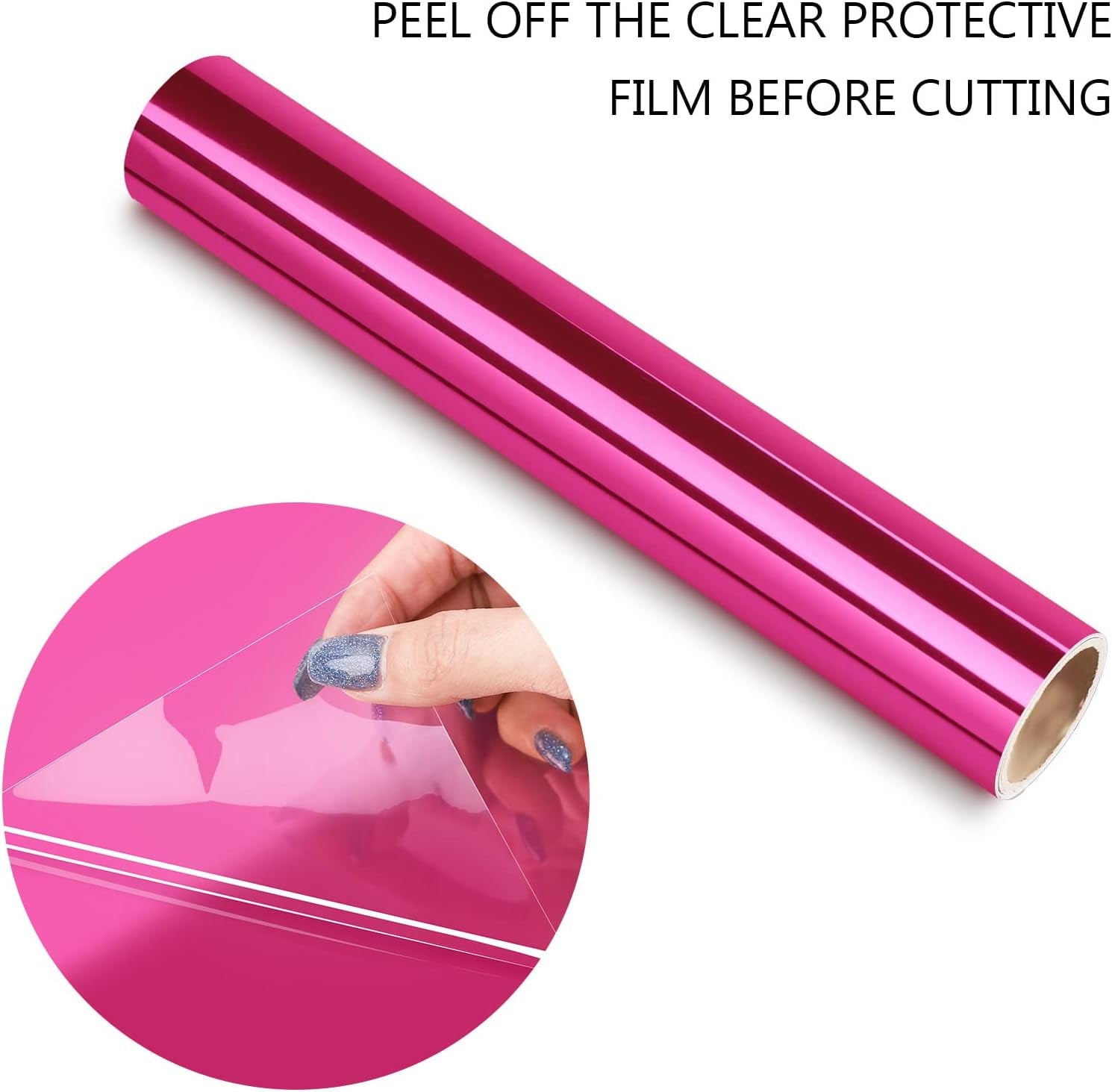 Chrome Royal Pink Red Metallic Permanent Vinyl Holographic Red Vinyl for Cricut 1Ftx5Ft