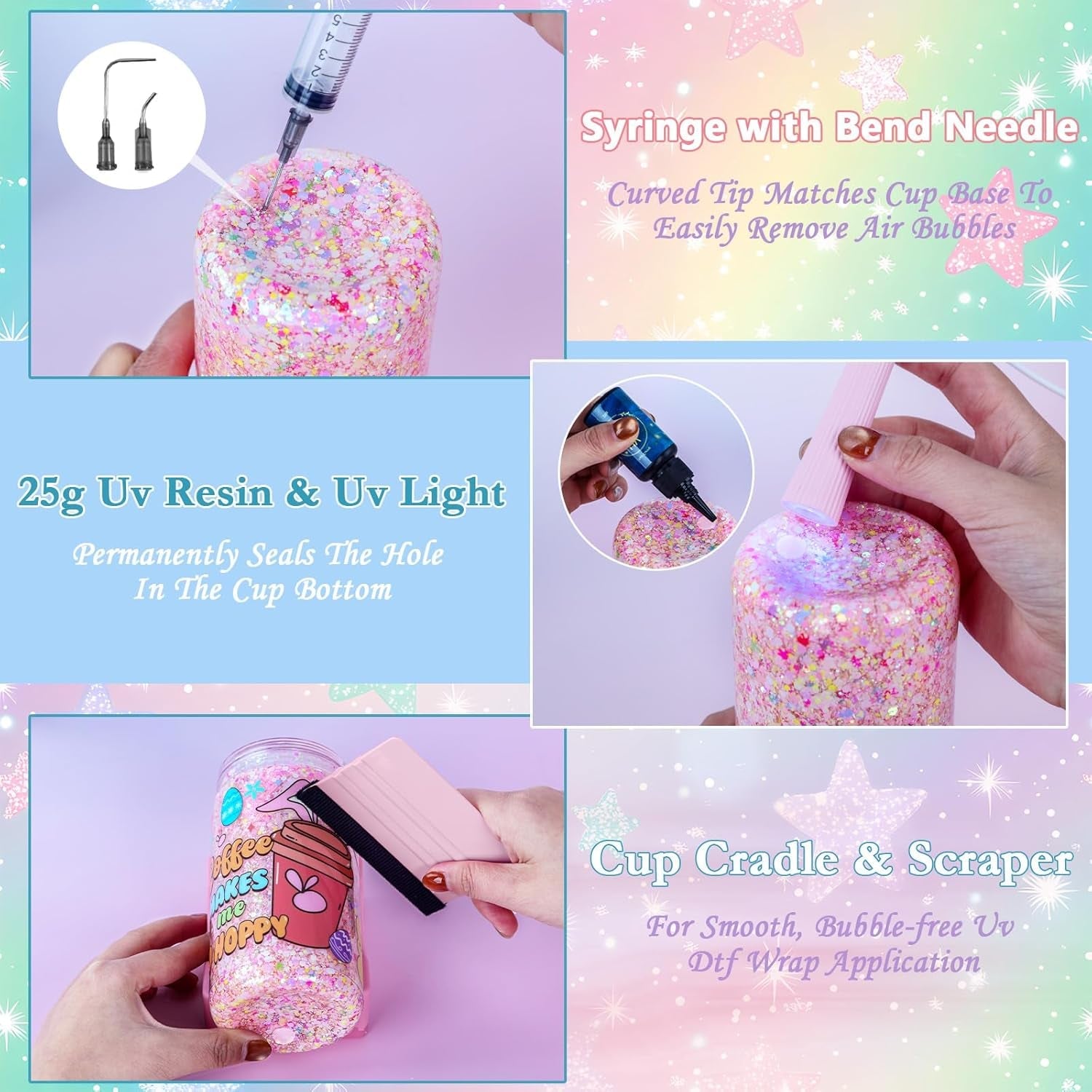 Snow Globe Tumbler Starter Kit DIY Tools, Snow Globe Cup Supplies Craft Too Set, Cups Are Not Included