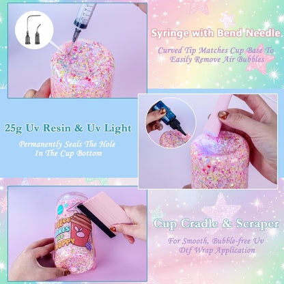 Snow Globe Tumbler Starter Kit DIY Tools, Snow Globe Cup Supplies Craft Too Set, Cups Are Not Included