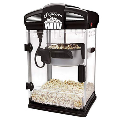 West Bend Stir Crazy Movie Theater Popcorn Popper, Gourmet Popcorn Maker with Nonstick Popcorn Kettle, Measuring Tool and Scoop , 4 Qt, Blue