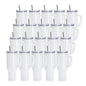 Wholesale 40 OZ Sublimation Blanks Tumblers Bulk with Removeable Handle ,Leakproof Lid and Straw 20 Pack(Shipping from China)