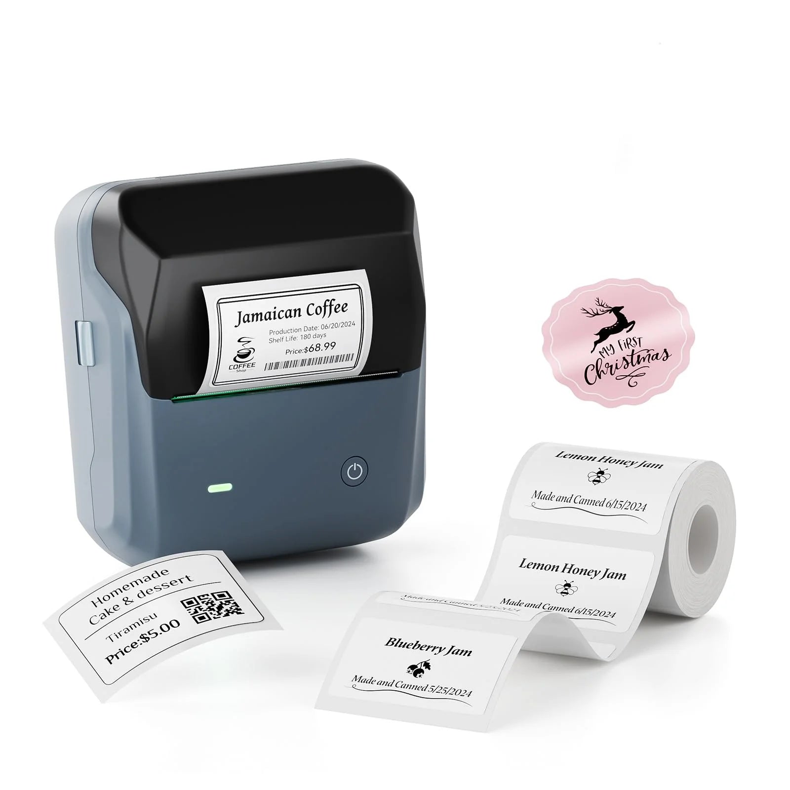 B31 Label Maker Machine, 3 Inches Barcode Label Printer Wireless Thermal Sticker Printer(Blue)