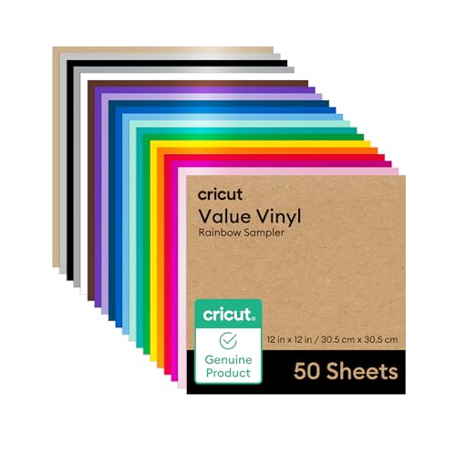 Cricut® Value Permanent Vinyl, 25ft Rainbow Sampler 12in x 12in (25 Count)