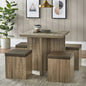 5-Piece Dexter Dining Room/Kitchen Set with Storage Ottoman, Multiple Colors