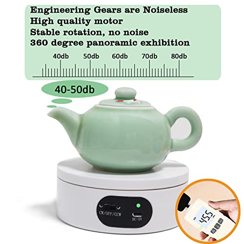 YVV Turner Cup Rotating Display Stand for Epoxy Glitter Tumbler, 360 Degree Automatic Mute Rotating Turntable for Photography Products Tumbler Making Supplies Spinner 4.72 * 1.77in Motorized Rotation