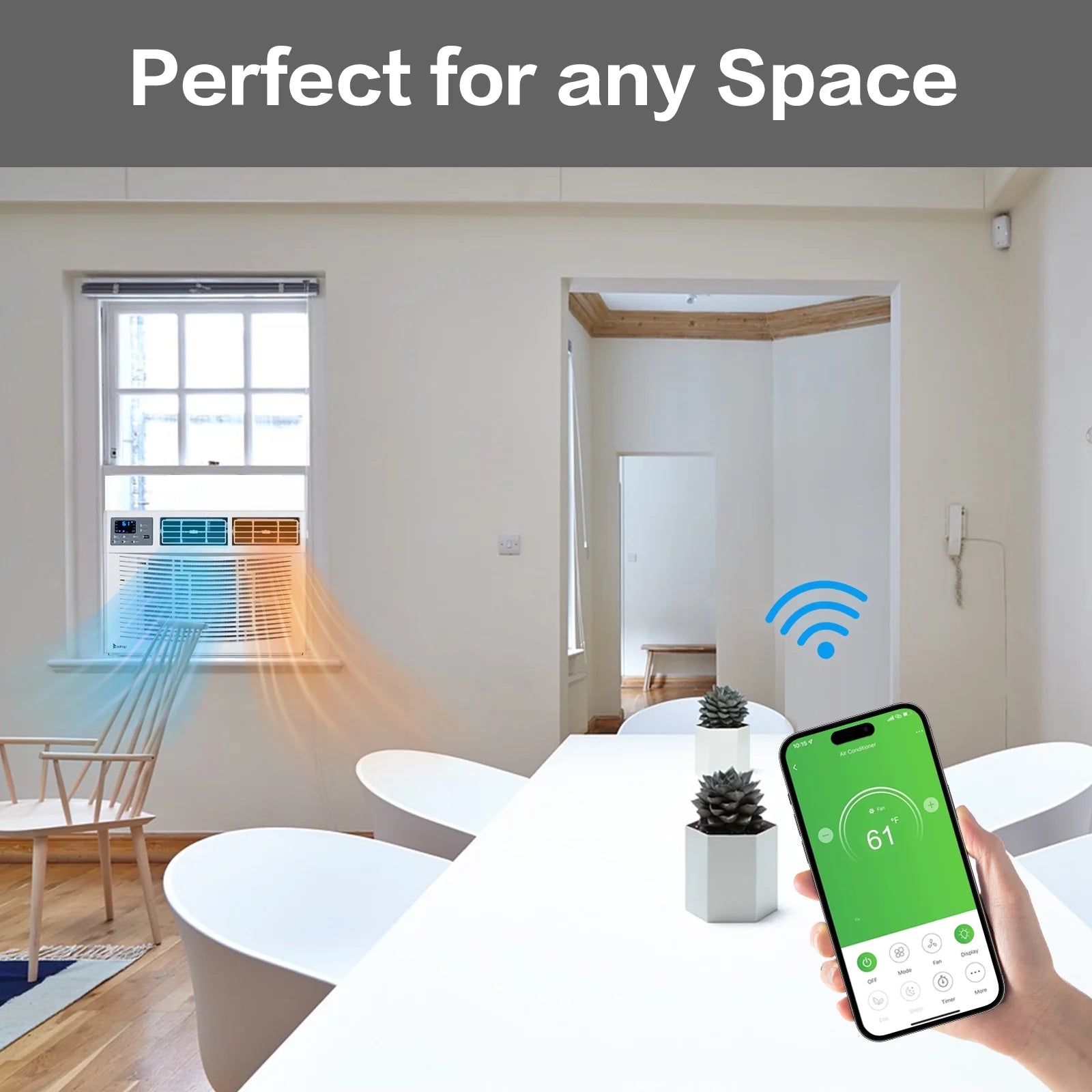 Wifi Enabled 12000 BTU Heat and Cool Window Air Conditioner with Wifi Controls
