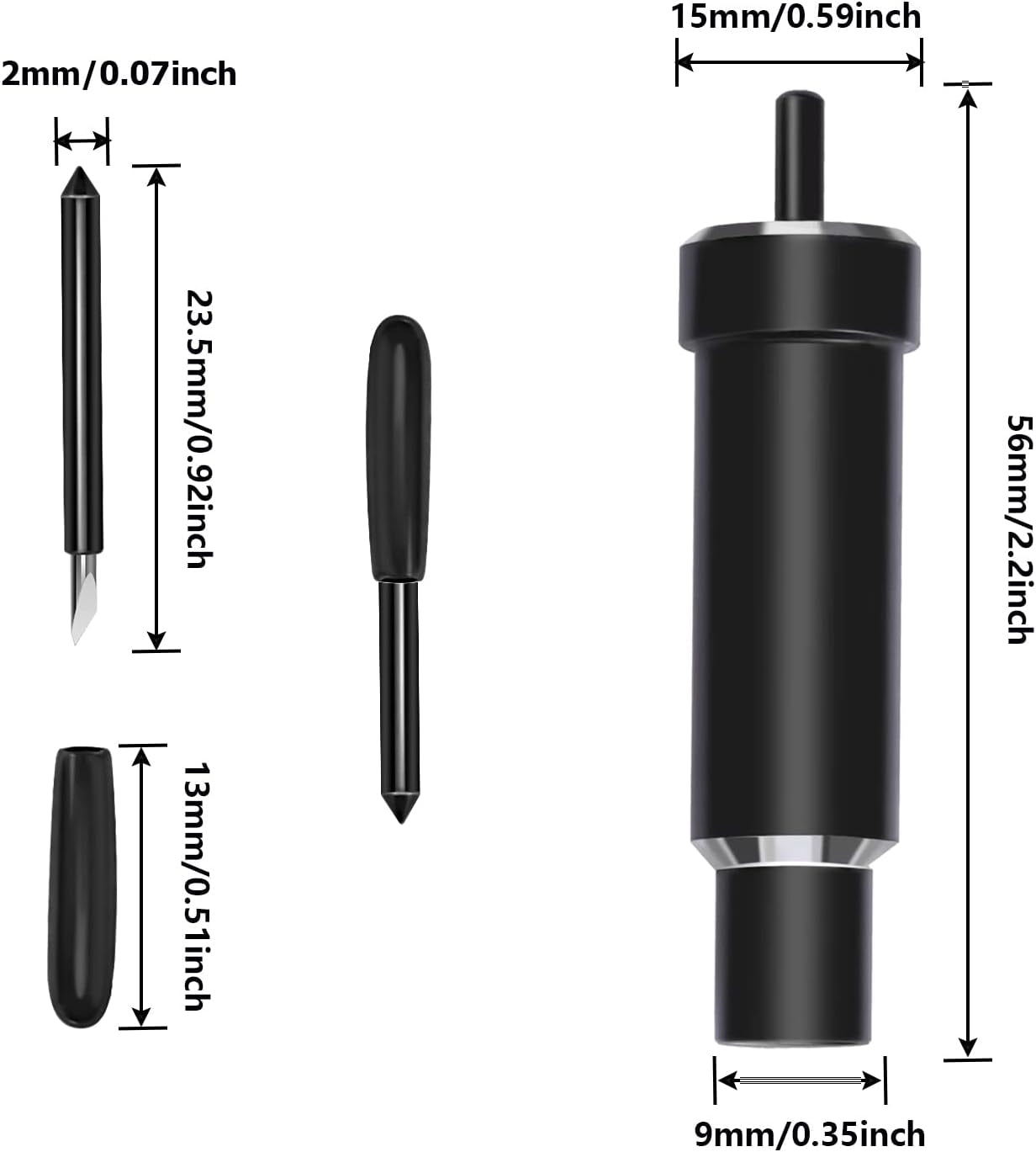 Deep Cut Housing +5 Pcs Deep-Point Blade,  Replacement Deep Cut Blade Suitable for Explore Air One/Air/Air 2/ Air 3 / Maker/Maker 3 Cut Materials up to 1.5Mm Thickness, for Personalized Crafts